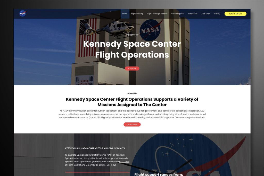 Web Design - NASA's Flight Operations at The Kennedy Space Center