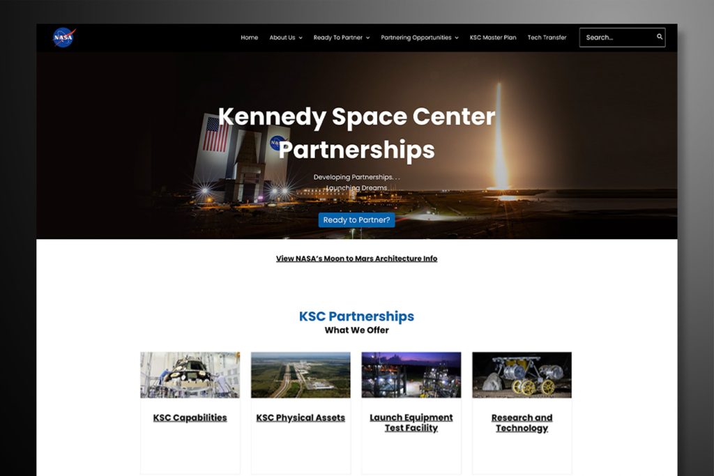 Web Design - Kennedy Space Center's Partnerships